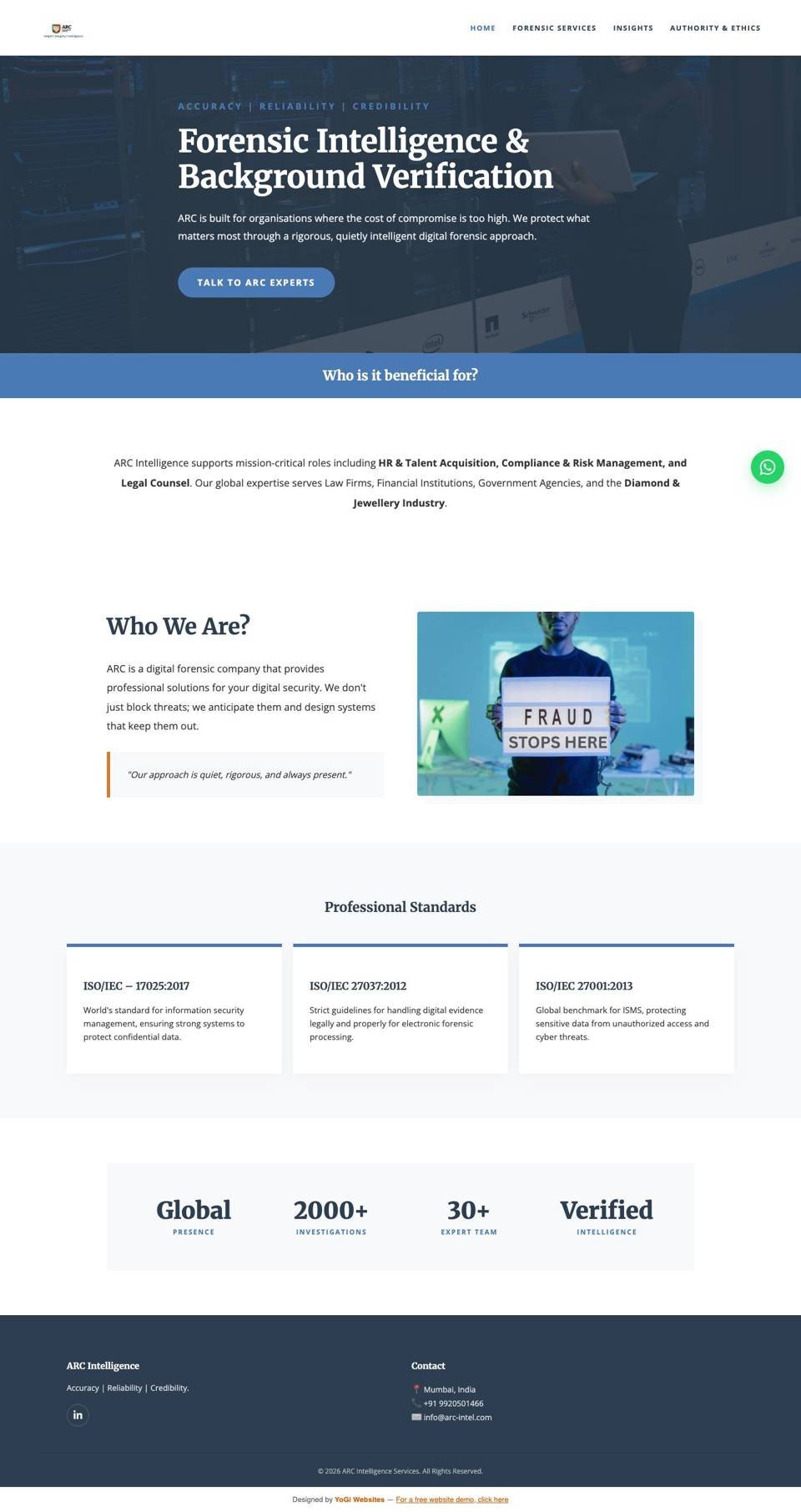 ARC Intelligence website by YoGi