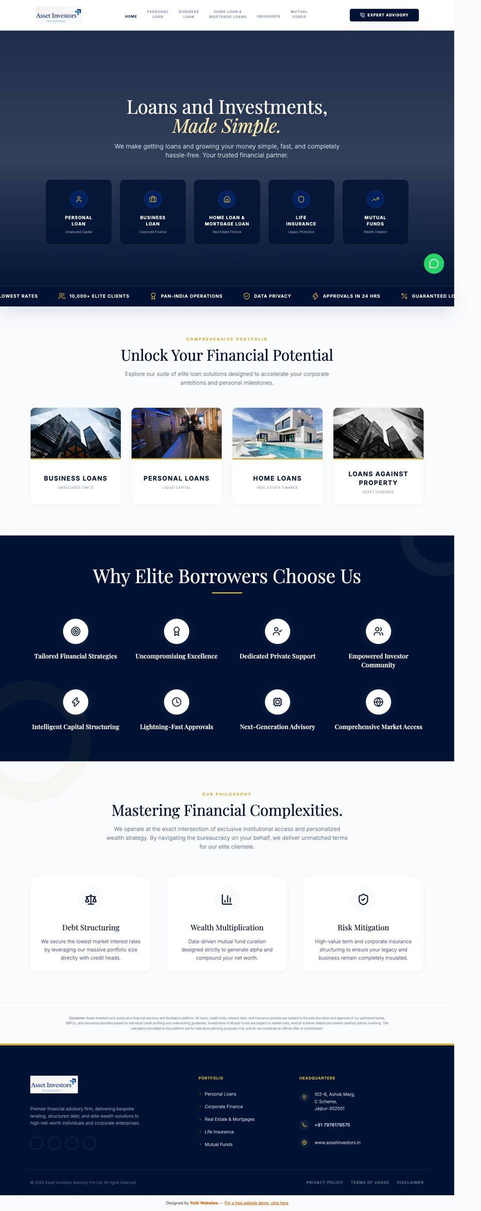 Asset Investors website by YoGi