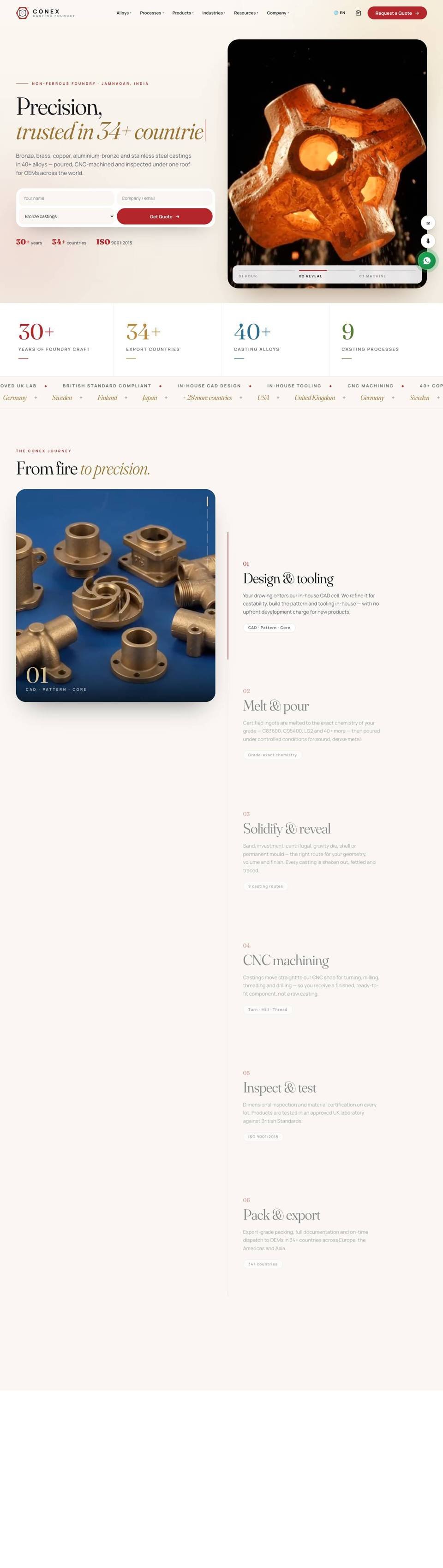 Conex Casting Foundry website by YoGi