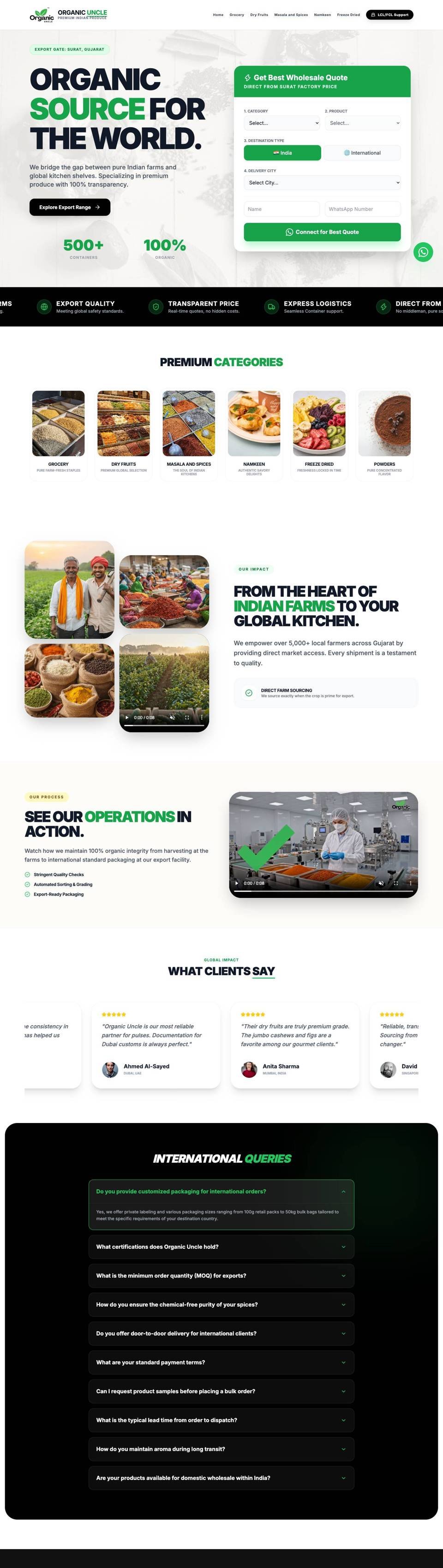 Organic Uncle Foods website by YoGi