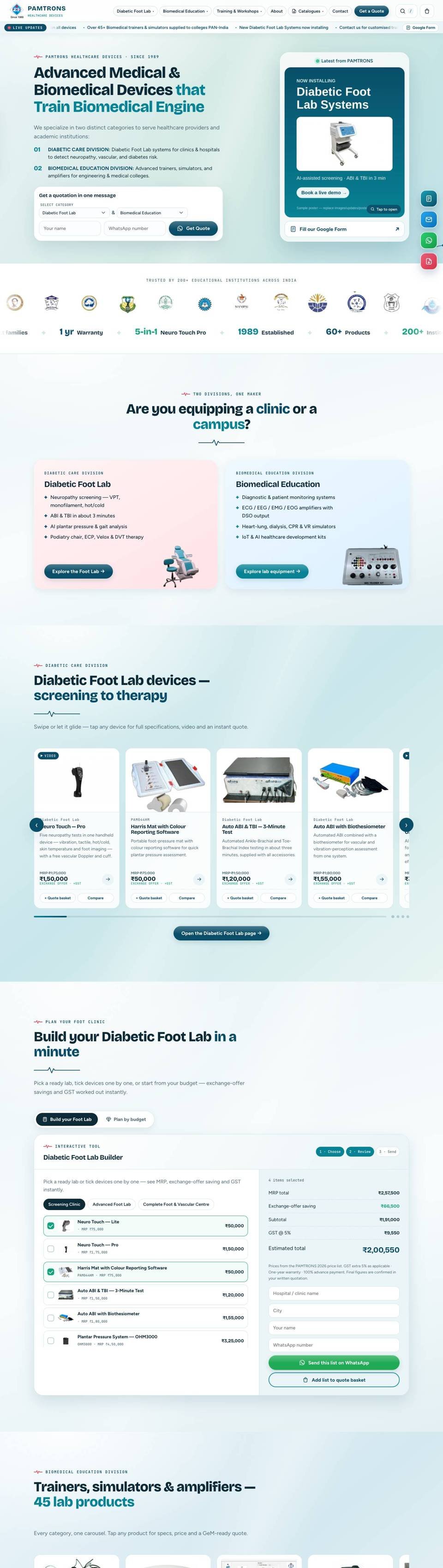 PAMTRONS Healthcare website by YoGi