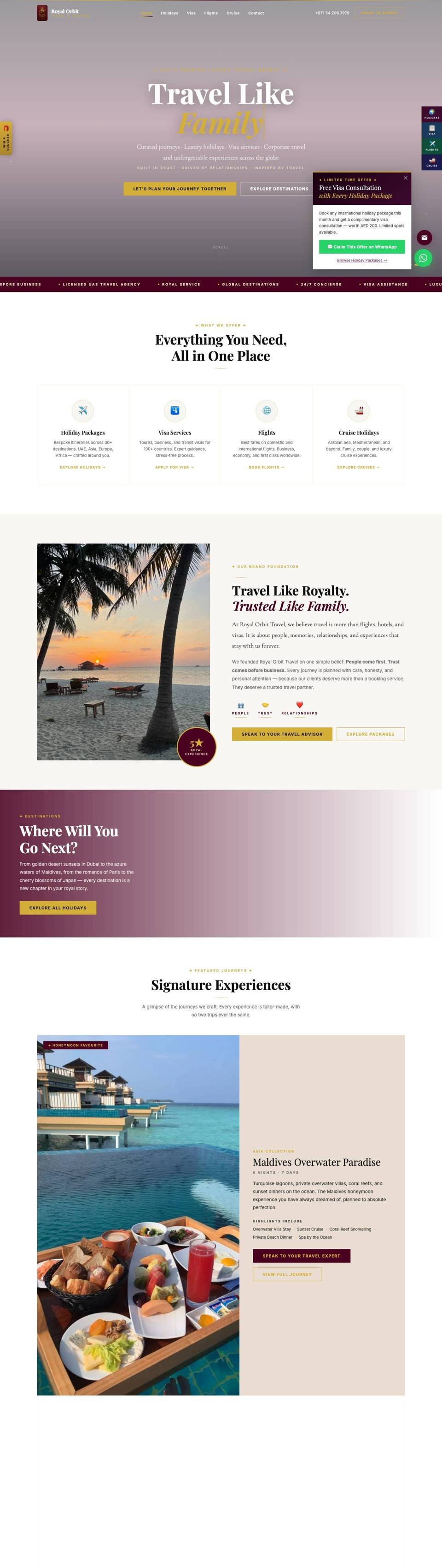 Royal Orbit Travel website by YoGi