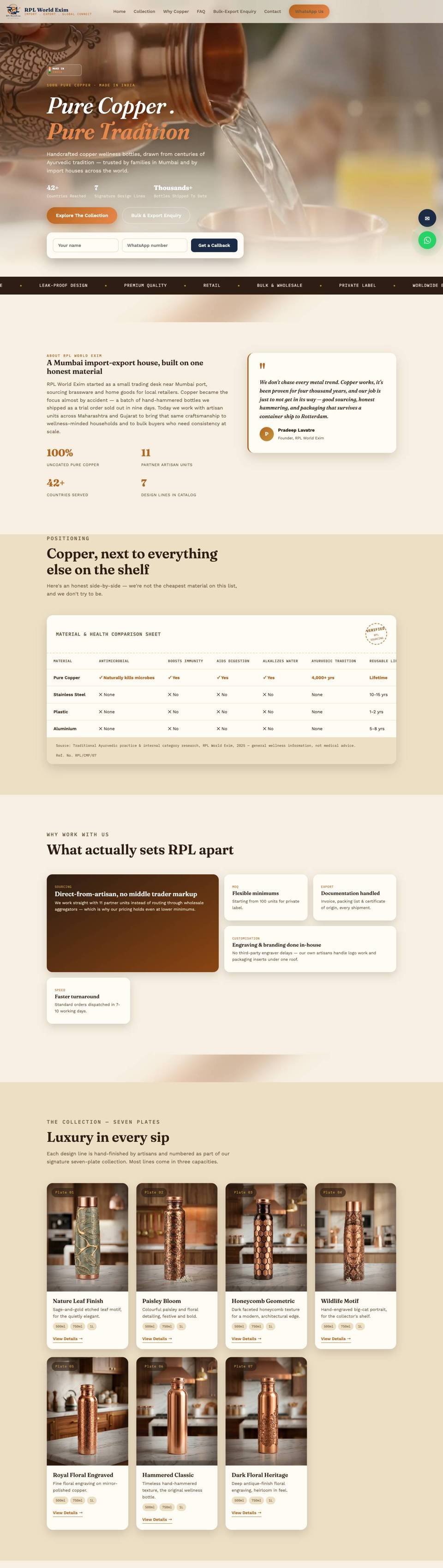 RPL World Exim website by YoGi