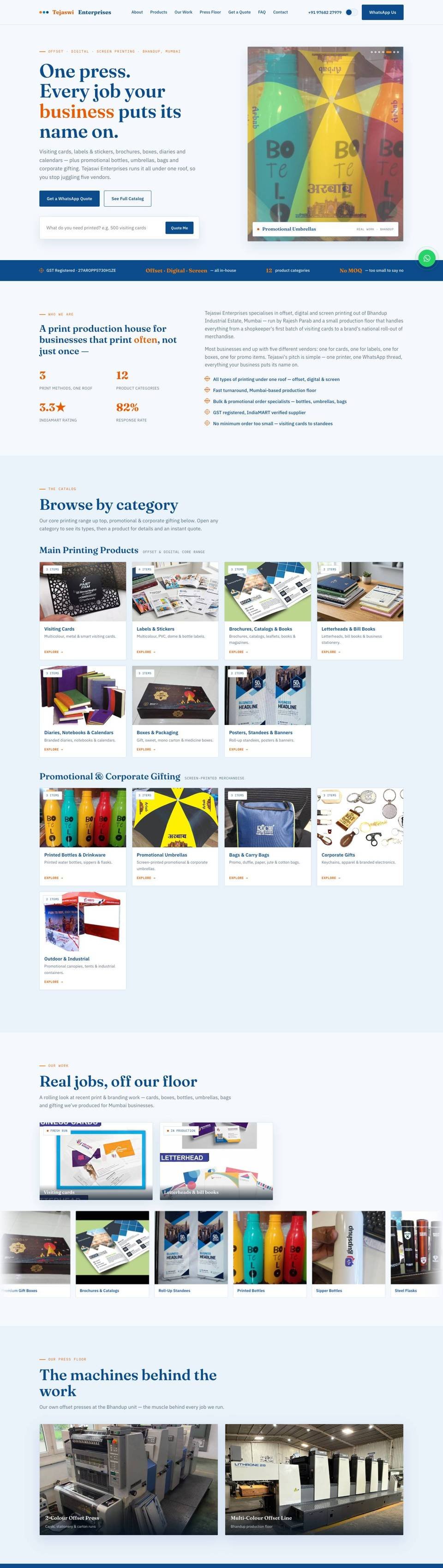 Tejaswi Enterprises website by YoGi