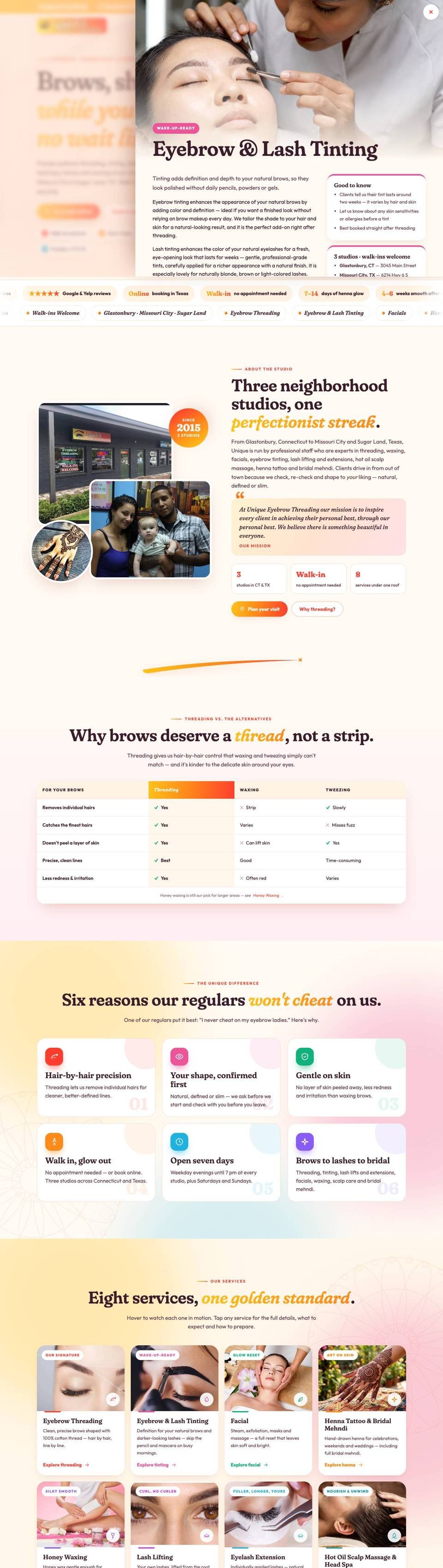 Unique Eyebrow Threading website by YoGi